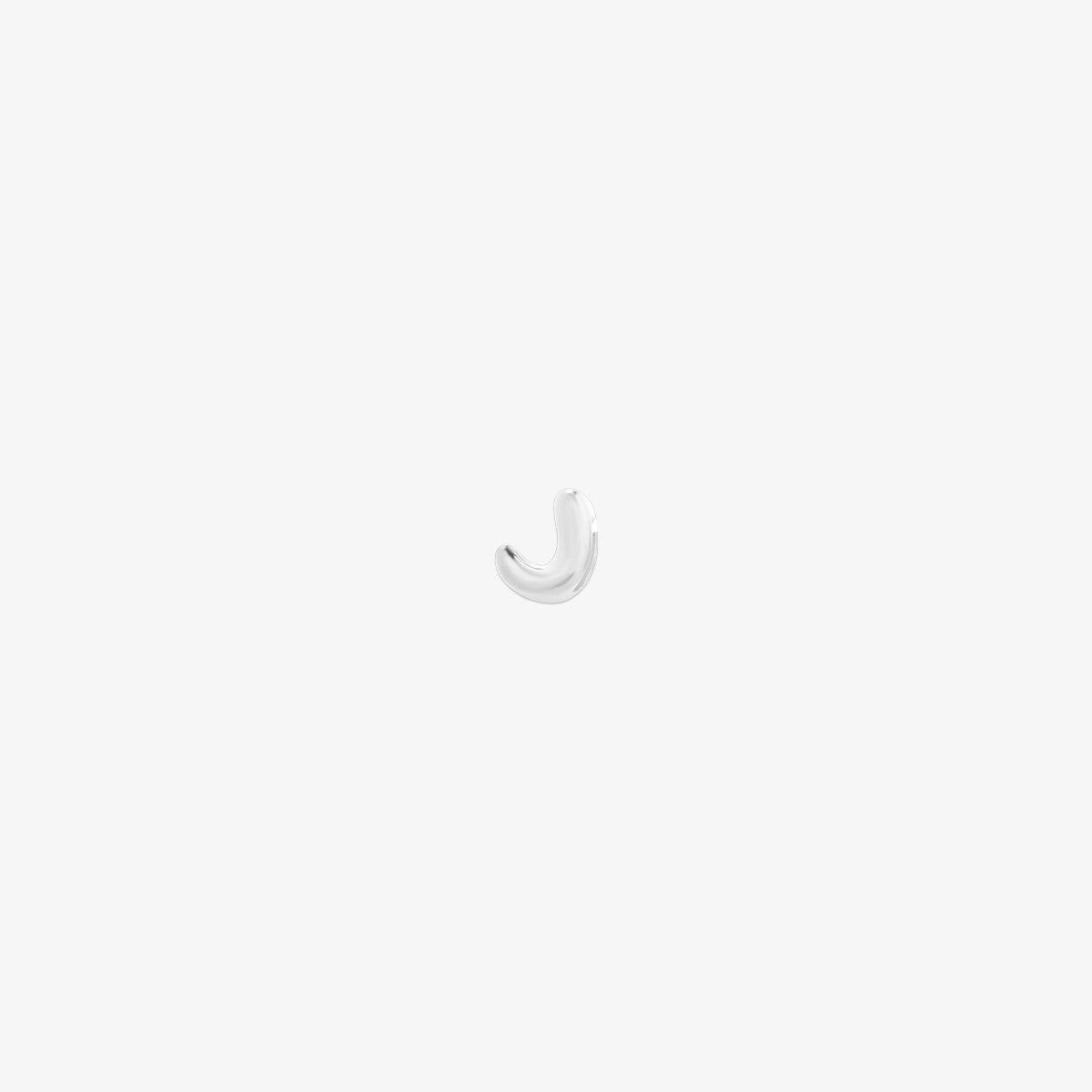 silver Bubble-style initial pendant charm with a playful, rounded font and smooth, polished finish.