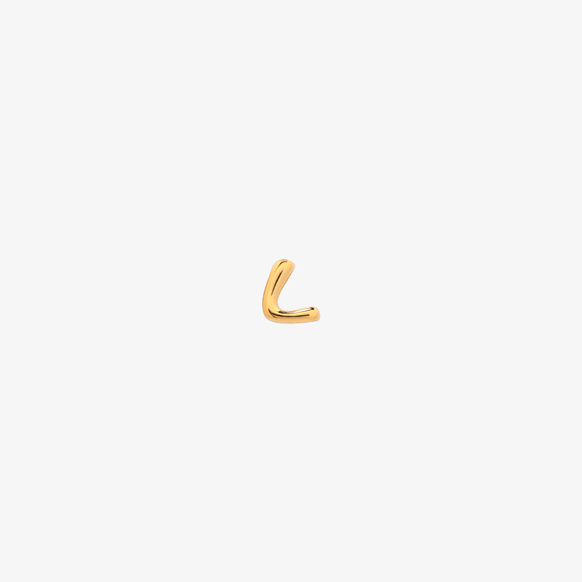 gold Bubble-style initial pendant charm with a playful, rounded font and smooth, polished finish.