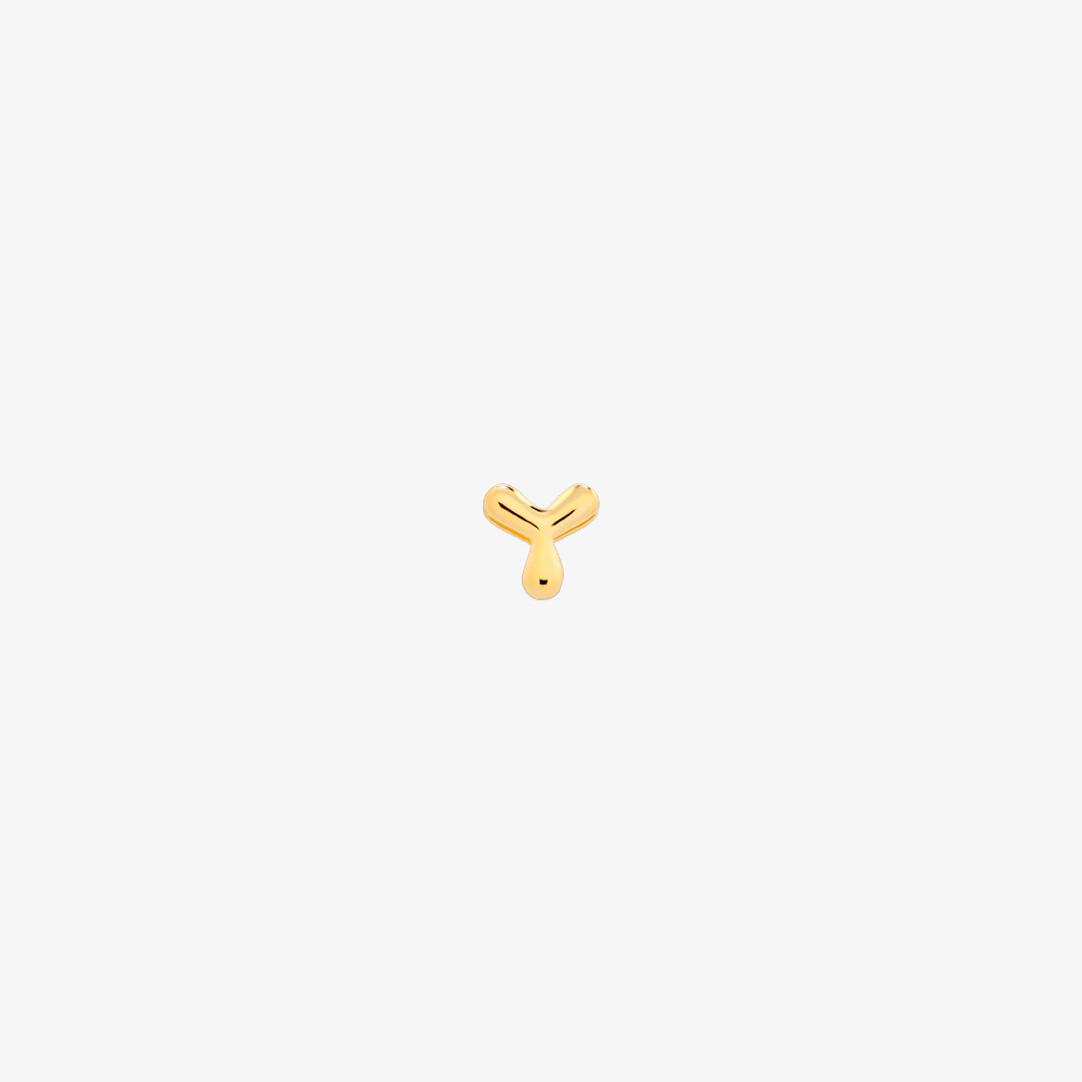 gold Bubble-style initial pendant charm with a playful, rounded font and smooth, polished finish.