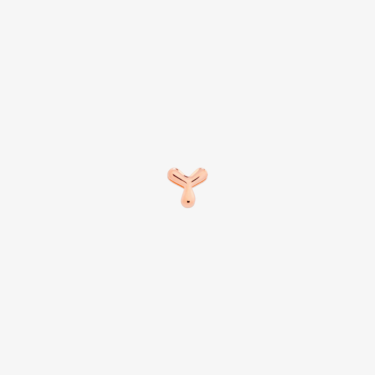 rose gold Bubble-style initial pendant charm with a playful, rounded font and smooth, polished finish.