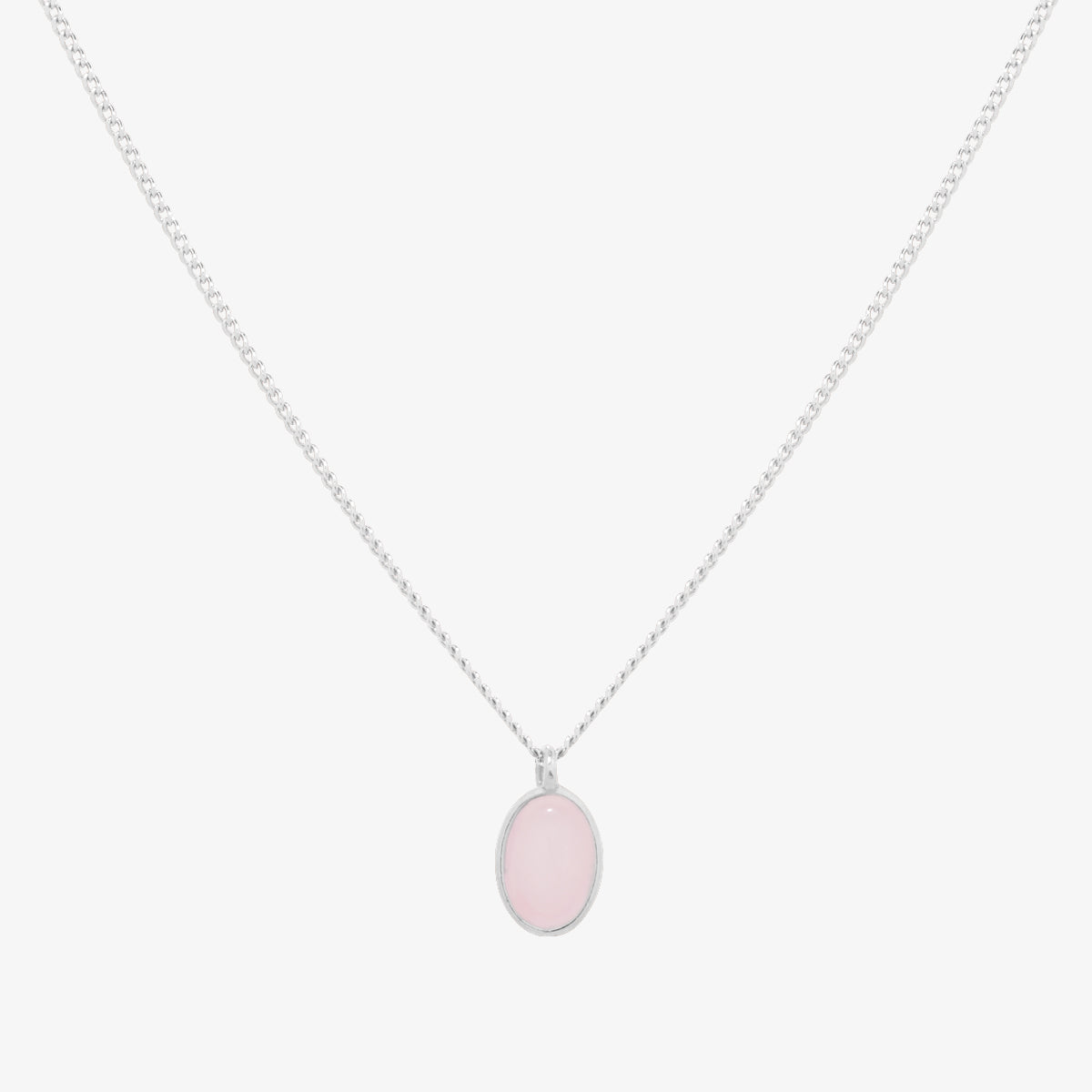 Gemstone oval pendant necklace