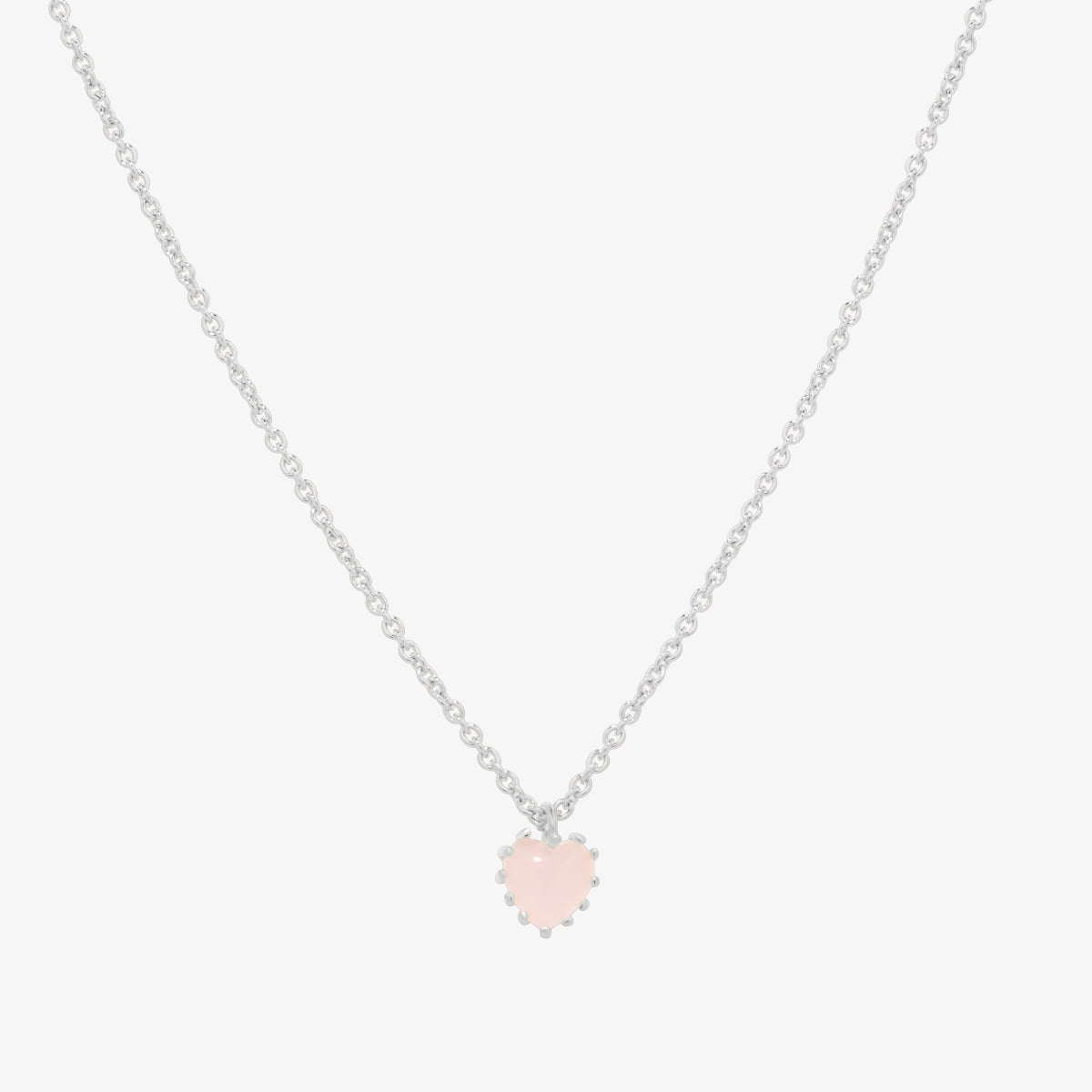 Heart rose quartz necklace