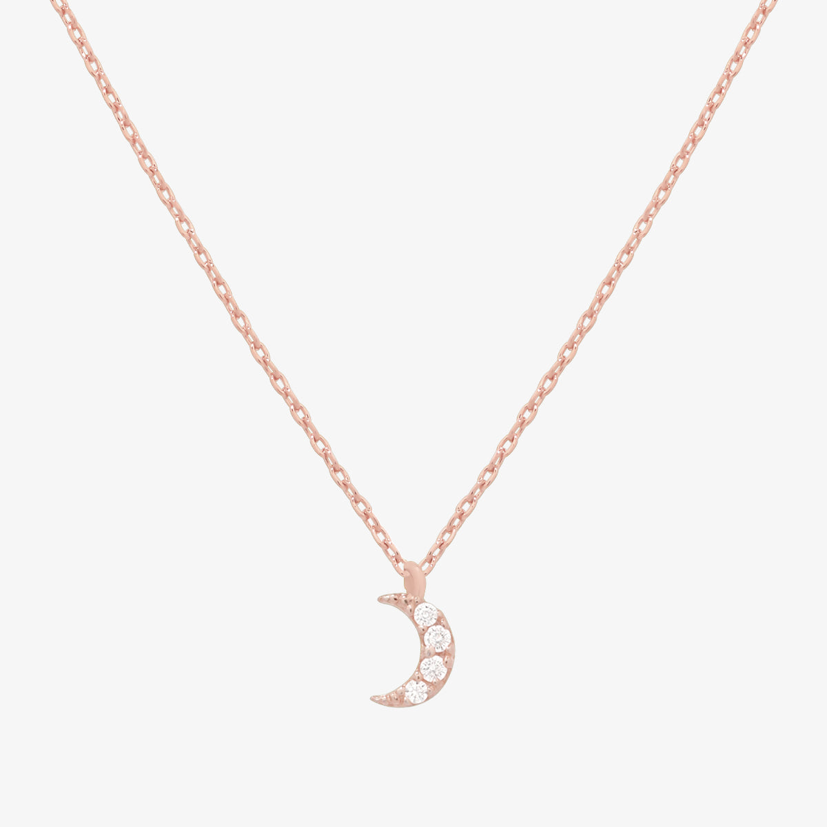 Cubic crescent moon pendant necklace