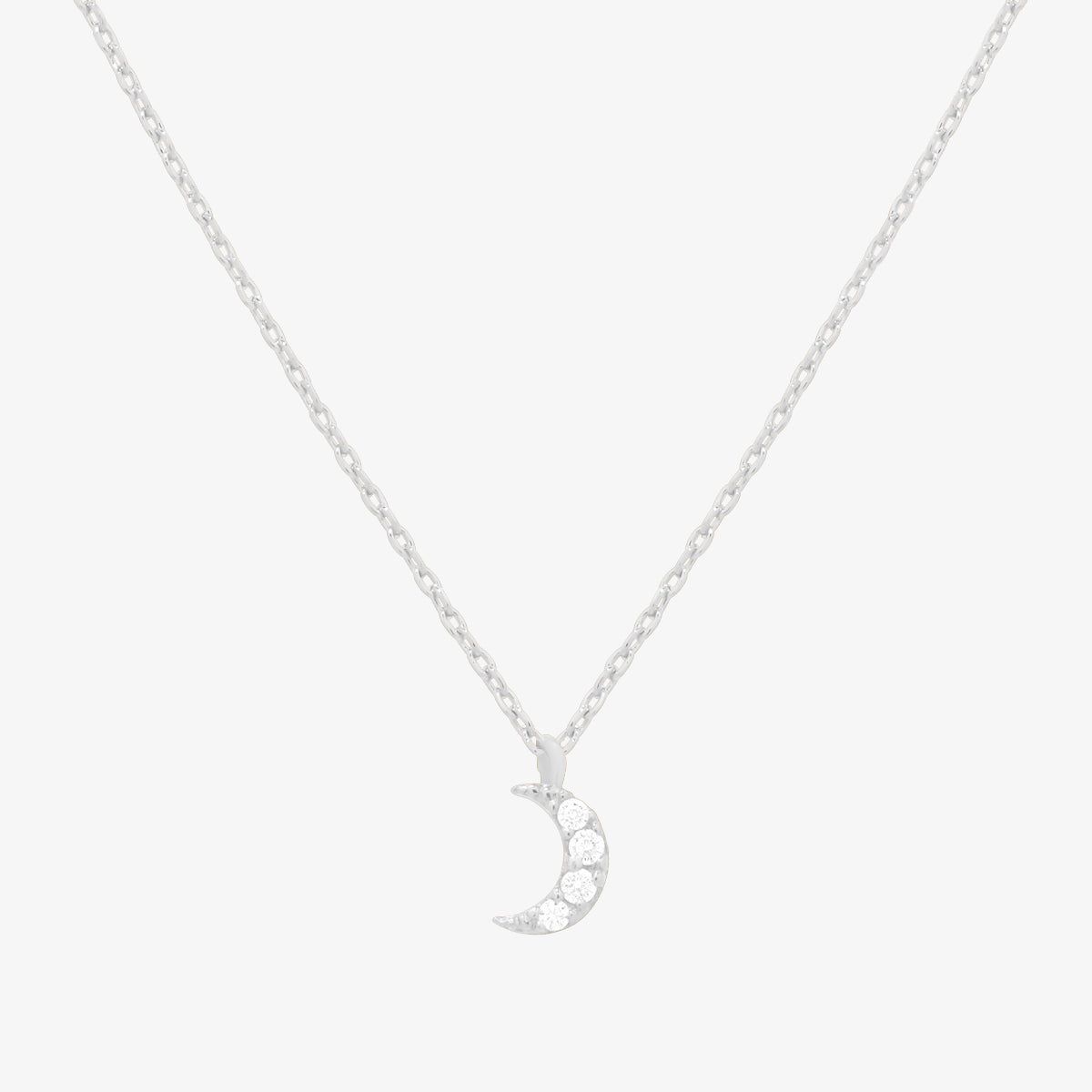 Cubic crescent moon pendant necklace