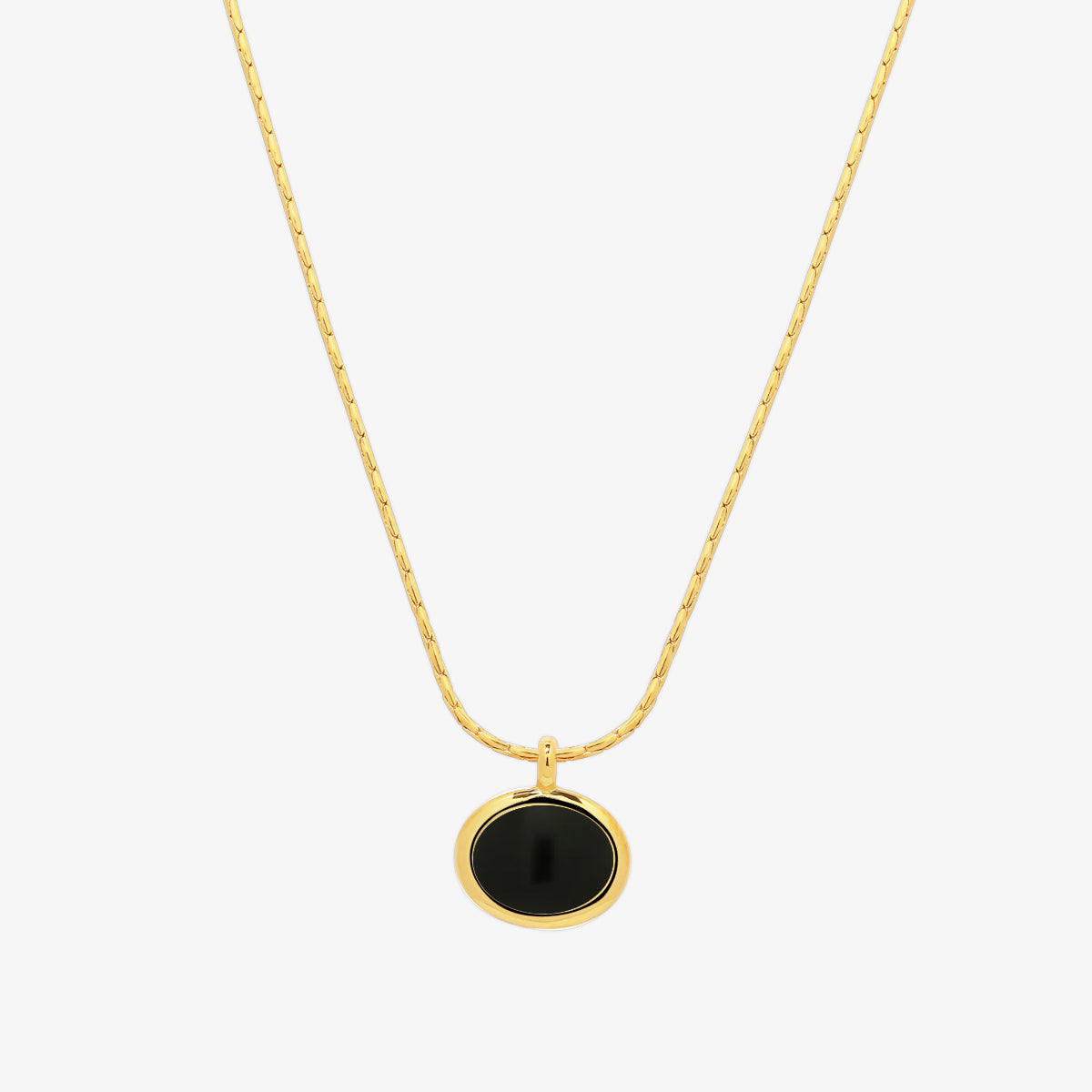 Oval shaped gemstone necklace