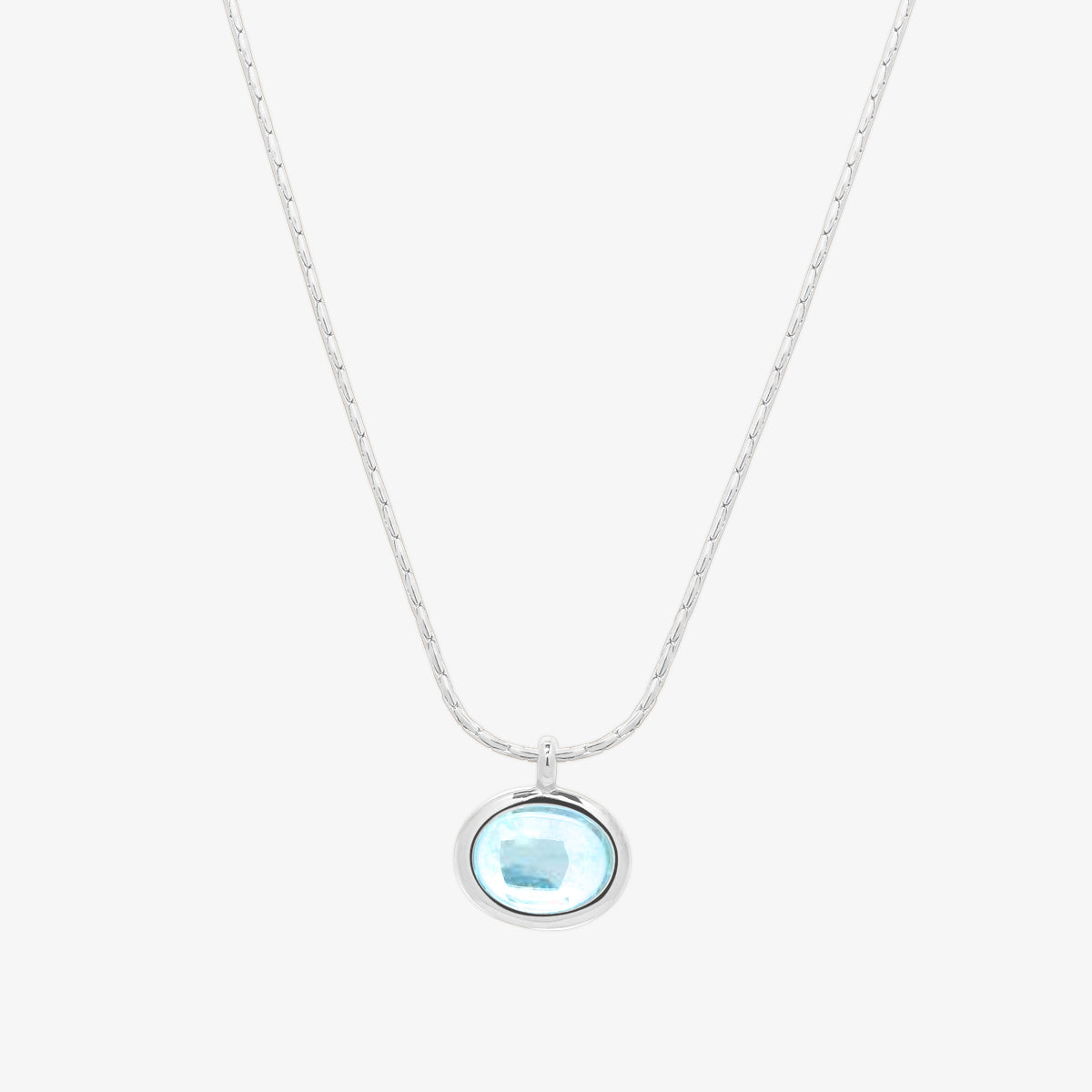 Oval shaped gemstone necklace