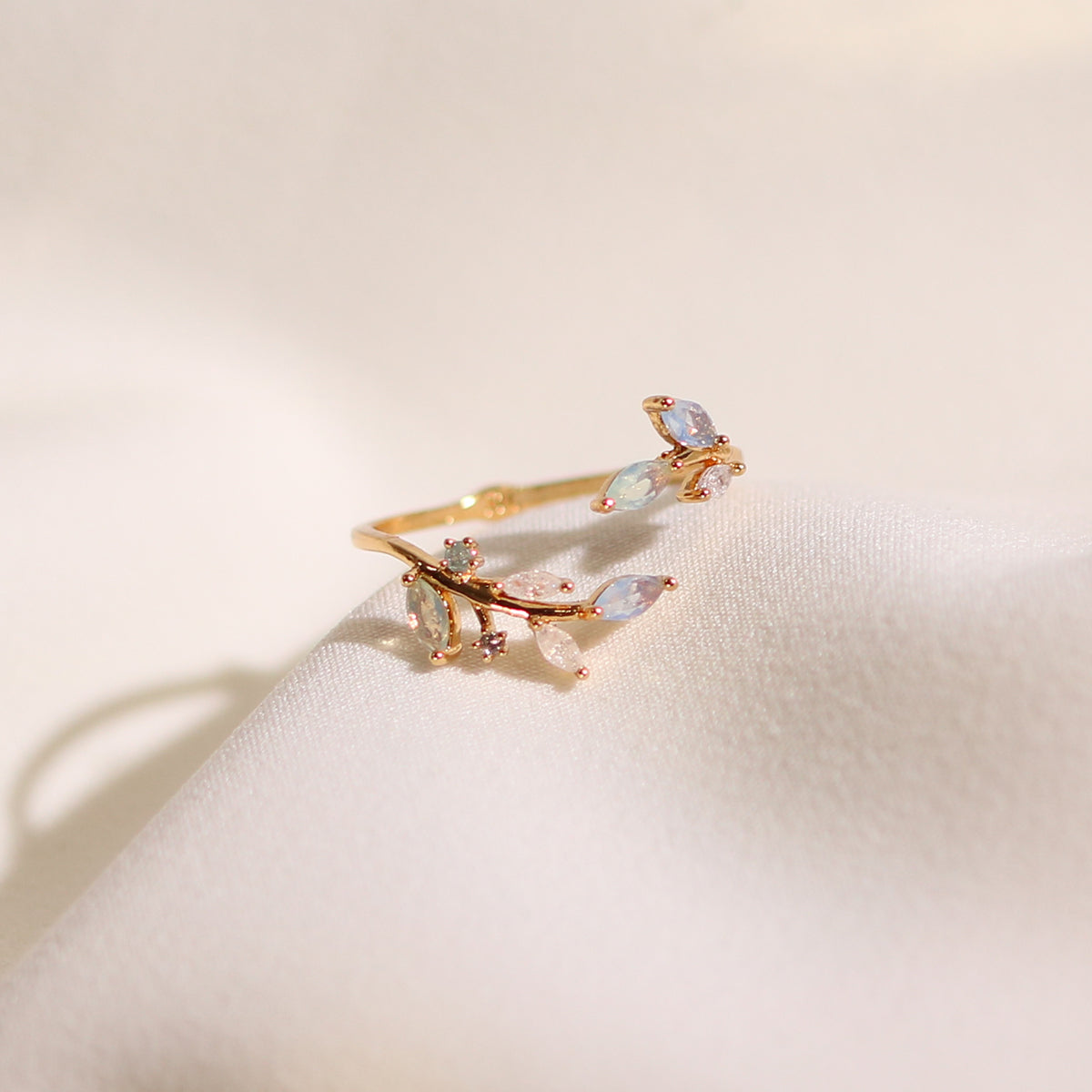 Moonstone vine ring