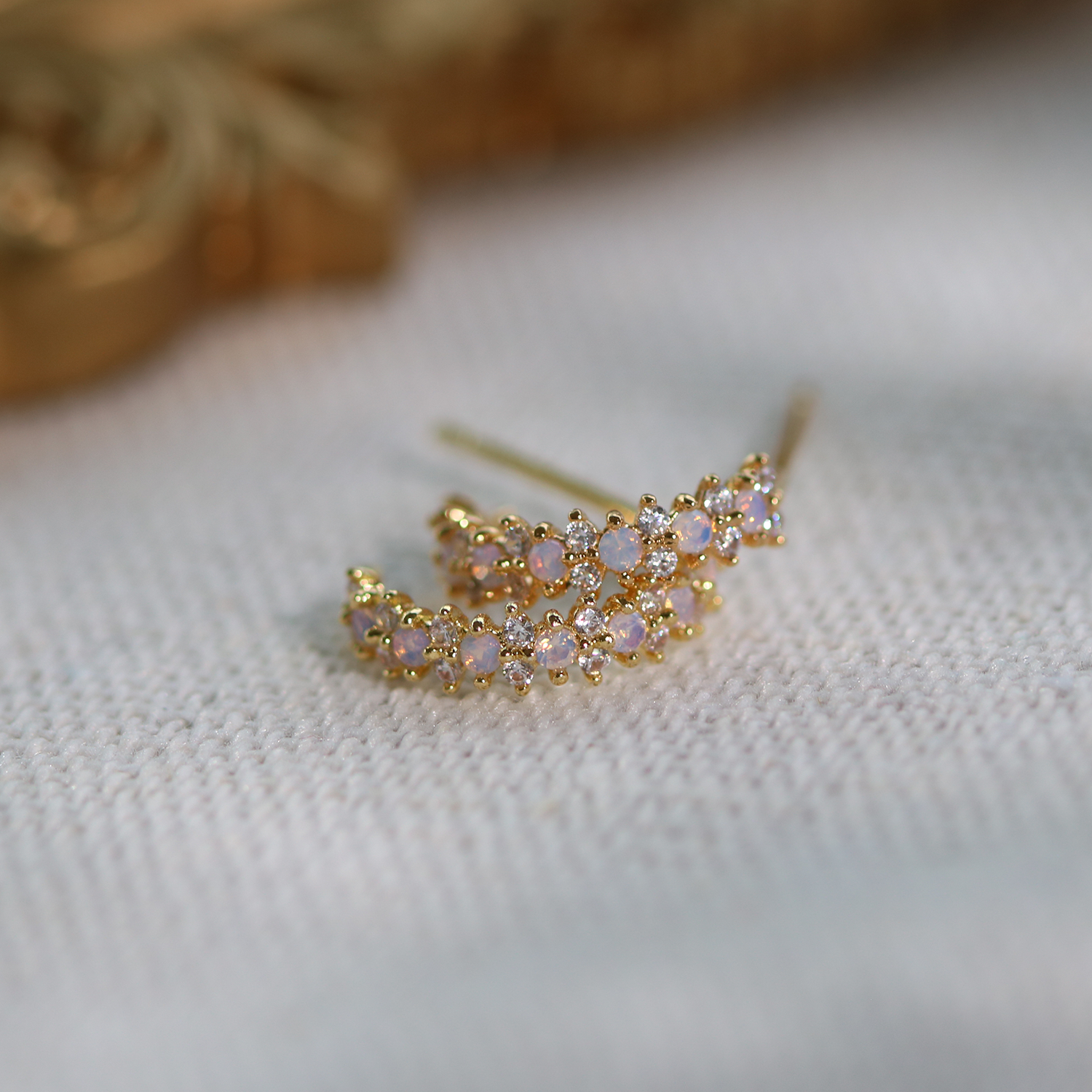 Snowflake semi-hoop earrings