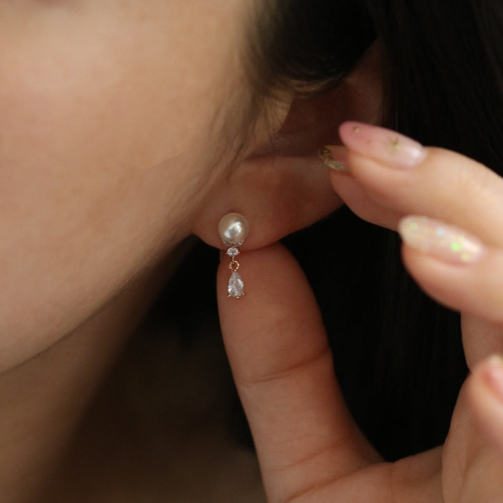 Pearl drop fairy earrings