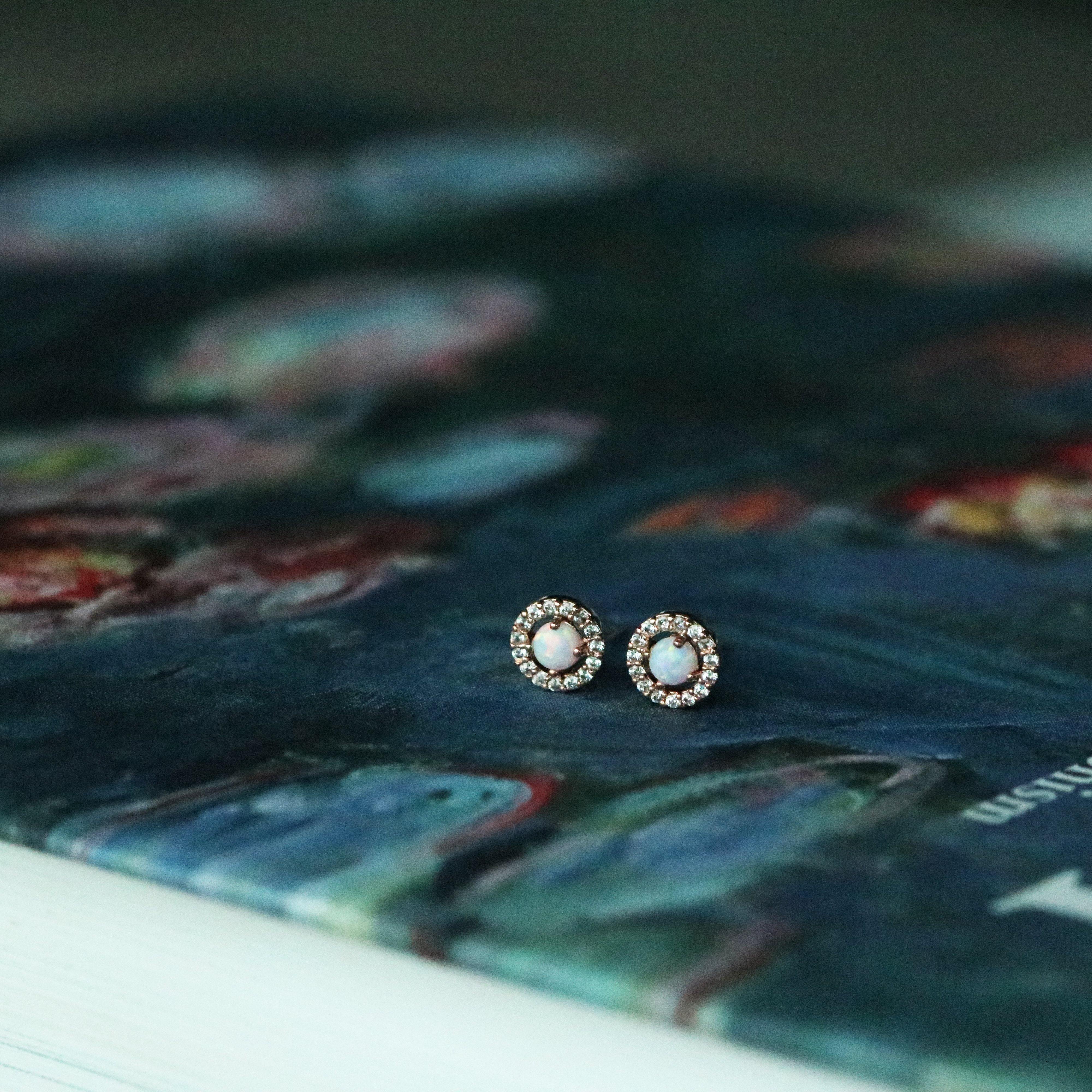 Opal cubic earrings - NABILONDON