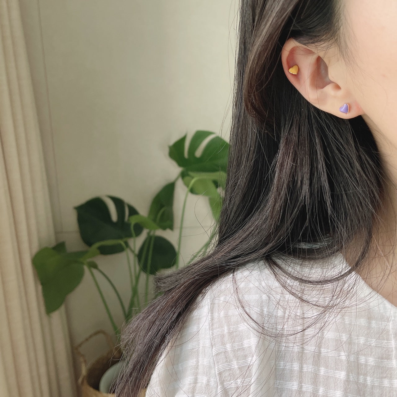 Epoxy heart earrings