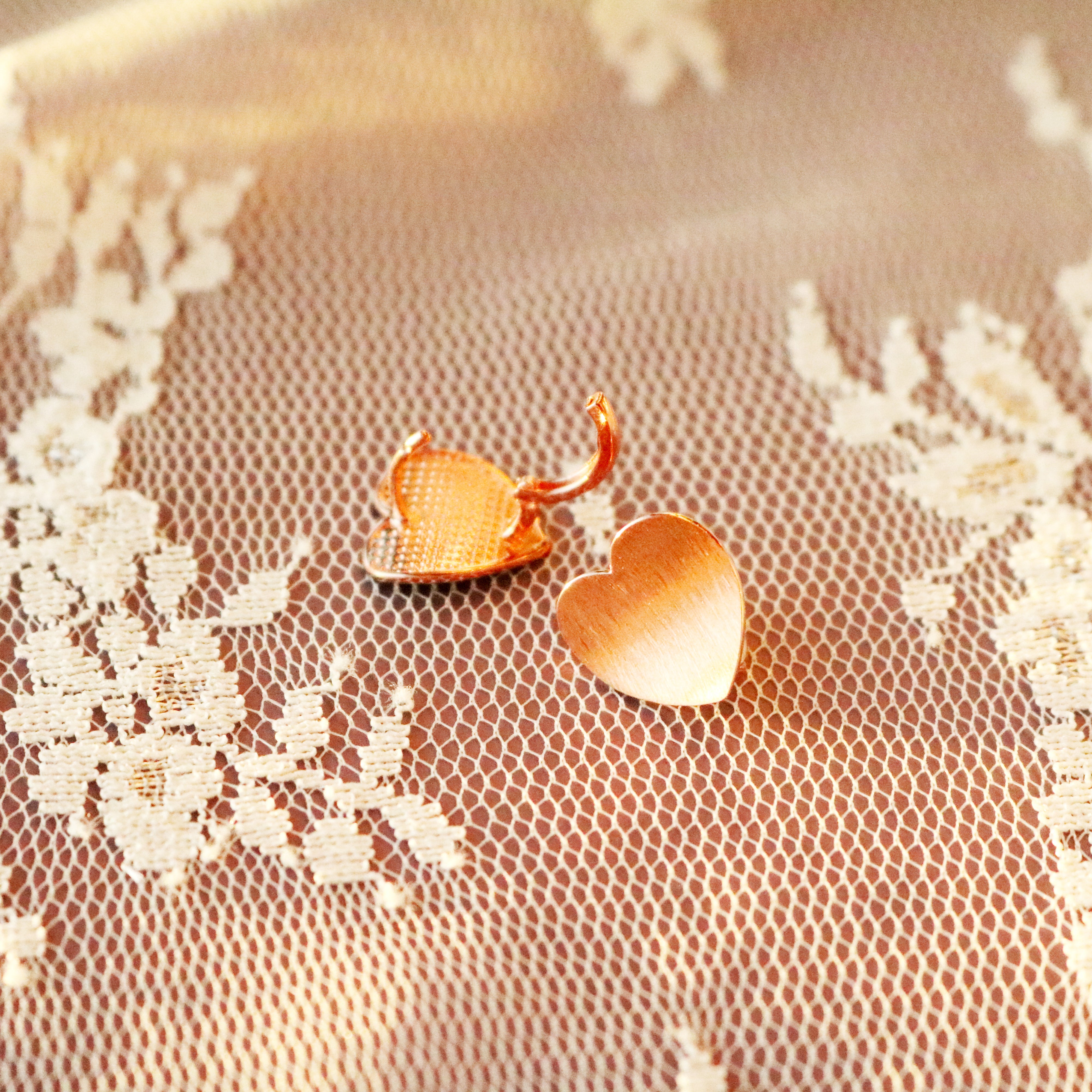 Heart huggie earrings